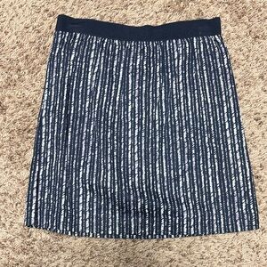 LOFT Navy and White Patterned Mini Skirt